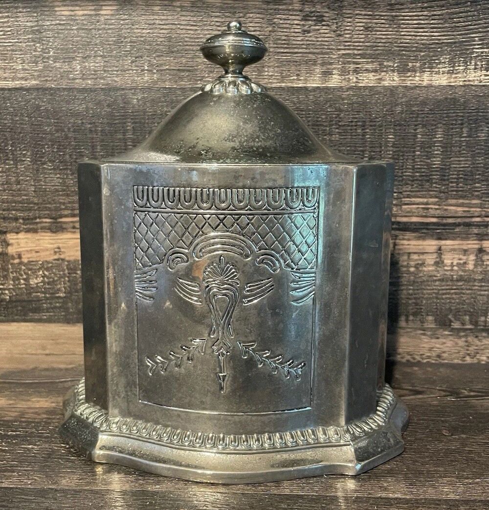 Vtg Godinger Silver Art Co. GSA 1991 Canister Silver Plated Tea Caddy Tobacco